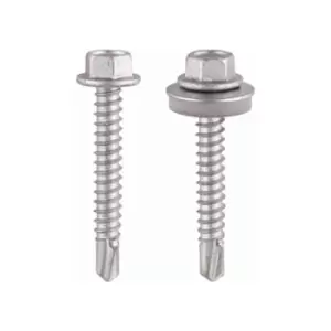 5.5 x 25mm Hex Head Self Drilling Light Section TEK Screws With 16mm Washer Qty 100 - Timco