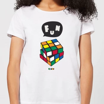 Solving Rubik's Cube Fun Womens T-Shirt - White - XL