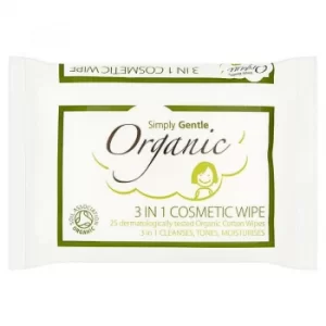 Simply Gentle 3 in 1 Cosmetic Wipe 25 wipes