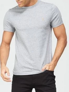Farah Melange Crew Neck T-Shirt - Grey Marl , Grey Marl Size M Men