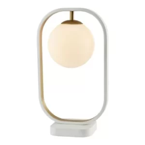 Avola Globe Table Lamp White with Gold, 1 Light, G9