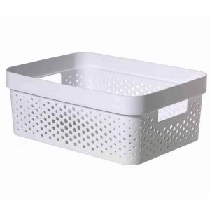Curver Infinity Recycled Storage Basket 11 Litre, White