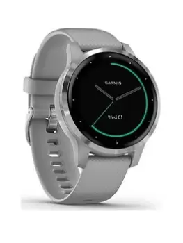 Garmin Vivoactive 4S, Smaller-Sized Gps Smartwatch, Features Music, Body Energy Monitoring, Animated Workouts, Pulse Ox Sensors And More - Powder Gray