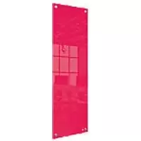 Nobo Small Wall Mountable Whiteboard Panel 1915606 Dry Erase Glass Surface Frameless 300 x 900 mm Red