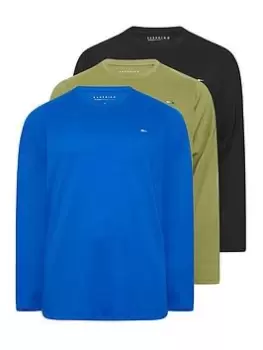 BadRhino 3pk Long Sleeve T-Shirts - Multi, Size 4XL, Men