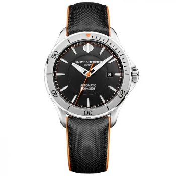 Baume & Mercier Clifton Club Mens Black Leather Strap Watch