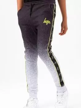 Hype Boys Mono Speckle Fade Lime Tape Script Jogger, Black/White, Size 5-6 Years