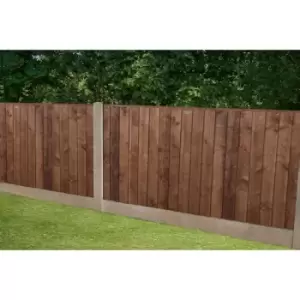 Forest Garden Pressure Treated Brown Closeboard Fence Panel 6' x 3' (4 Pack) in Dark Brown Timber