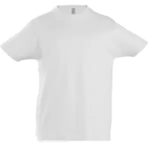 SOLS Kids Unisex Imperial Heavy Cotton Short Sleeve T-Shirt (10yrs) (White)
