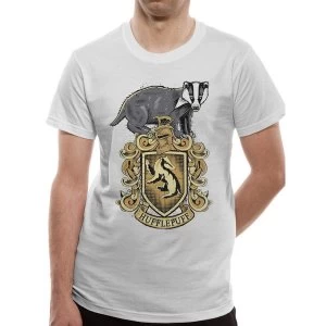Harry Potter - Hufflepuff Mens Large T-Shirt - White