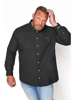 BadRhino Essential Long Sleeve Poplin Shirt - Black, Size 3XL, Men