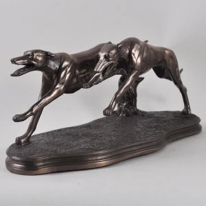 Pair of Greyhounds Cold Cast Bronze Sculpture