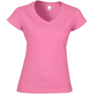 Gildan Ladies Soft Style Short Sleeve V-Neck T-Shirt (M) (Azalea)