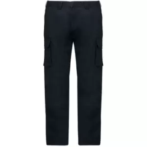 Kariban Adults Unisex Multi-Pocket Cargo Trousers (40R) (Black) - Black