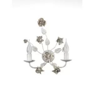 Onli Carolina 2 Light Flower Design Candle Wall Lamp, Ivory
