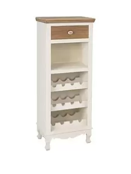Lpd Furniture Juliette Wine Rack With Storage - White/Oak