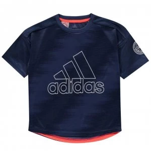 adidas Badge T Shirt Junior Boys - Navy