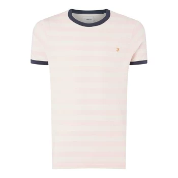 Farah Belgrave Striped T Shirt - Pink Haze 697