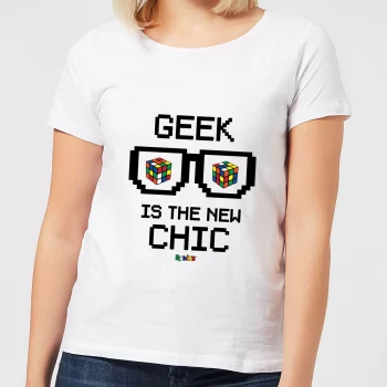 Geek Cube Is The New Chic Womens T-Shirt - White - XL
