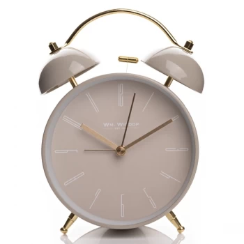 Wm. Widdop Double Bell Alarm Clock - Grey
