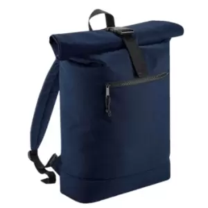 BagBase Unisex Recycled Roll-Top Backpack (One Size) (Navy)