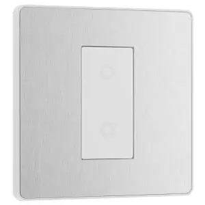BG Evolve Brushed Steel 2 Way Secondary Single Touch Dimmer Switch - 200W