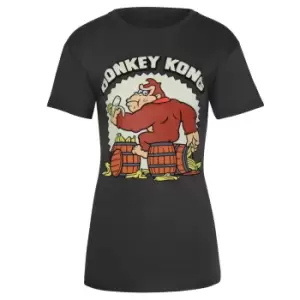 Super Mario Womens/Ladies Donkey Kong Boyfriend T-Shirt (S) (Dark Grey Heather)