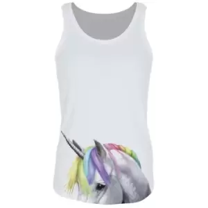 Inquisitive Creatures Womens/Ladies Rainbow Unicorn Vest Top (S) (White)