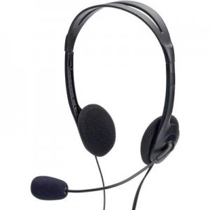 ednet 83022 PC headset 3.5mm jack Corded, Stereo On-ear Black