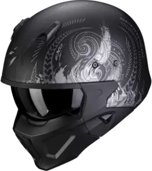 Scorpion Covert-X Tattoo Helmet, black-silver Size M black-silver, Size M