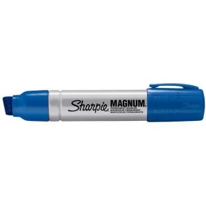 Sharpie Magnum Metal Permanent Marker Large Chisel Tip 14.8mm Line Blue Pack of 12