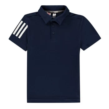 adidas 3 Stripe Polo Shirt Junior Boys - Navy