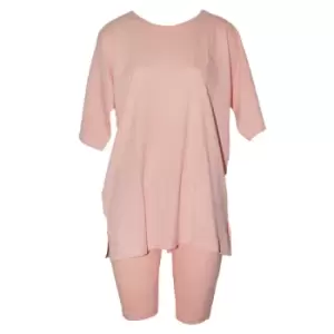 Forever Dreaming Womens/Ladies Oversized Tee Pyjama Set (XS) (Peach)