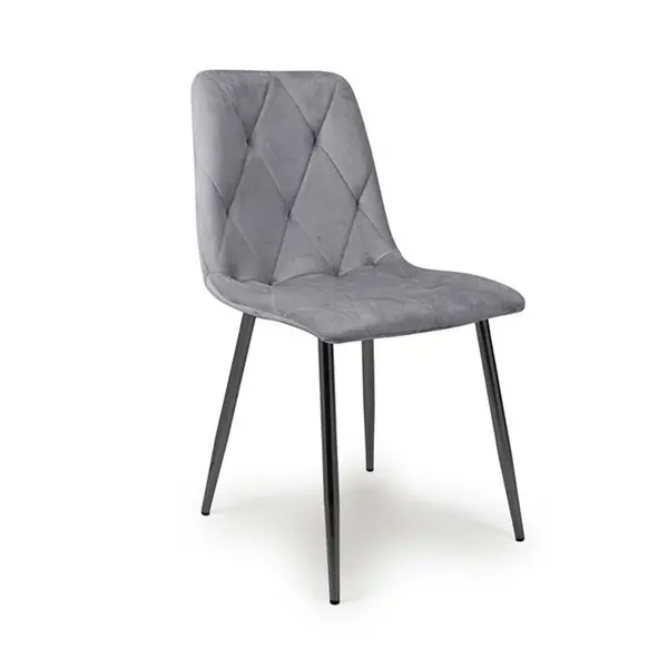 Shankar Vernon Brushed Velvet Grey Dining Chair - Grey 564384