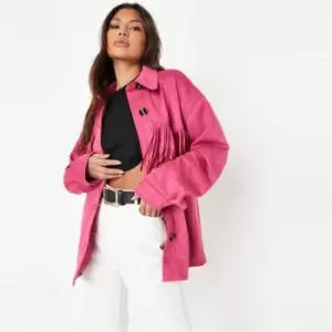 Missguided Suedette Shacket - Pink