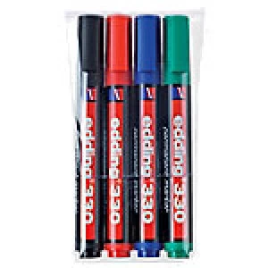 edding 330 Chisel Tip Permanent Markers, Assorted - Pack of 4