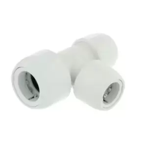 Wavin Hep2O Branch And End Reduced Tee White 22mm X 15mm X 15mm Push-Fit Hd14/22W