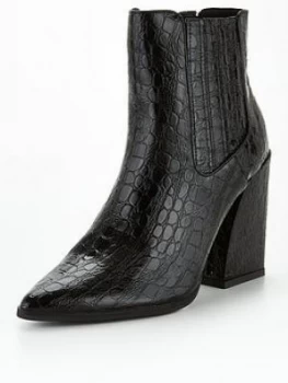 Public Desire Brianna Ankle Boots - Black, Size 6, Women