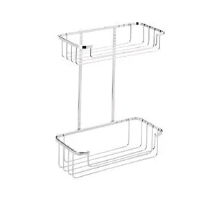 Croydex Rust Free Two Tier Cosmetic Shower Basket - Chrome 215mm