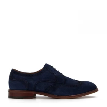 Dune 'Sulphur' Washed Suede Brogues - 6 - navy