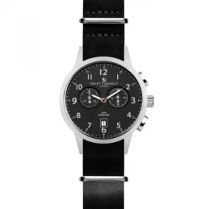 Mens Smart Turnout Classic Watch Black Leather Chronograph Watch
