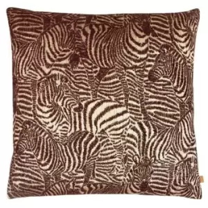 Kai Hector Jacquard Zebra Cushion Cover (One Size) (Earth Brown) - Earth Brown