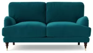 Swoon Charlbury Velvet 2 Seater Sofa- Kingfisher Blue