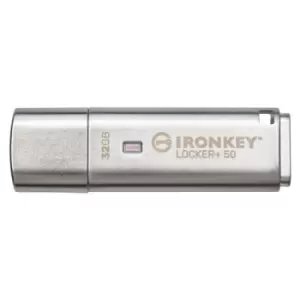 Kingston Technology IronKey Locker+ 50 USB flash drive 32GB USB Type-A 3.2 Gen 1 (3.1 Gen 1) Silver