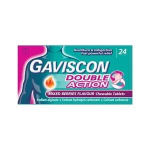 Gaviscon Heartburn Double Action Mixed Berry Tablets x24