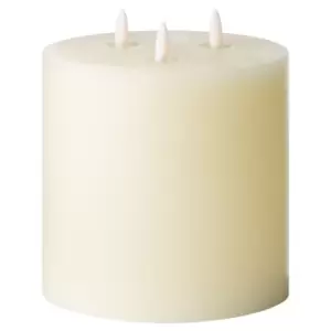 15cm x 15cm 3 Wick Natural Glow LED Ivory Candle