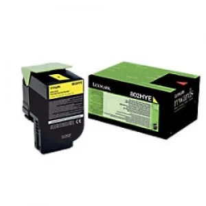 Lexmark 80C2HYE Yellow Laser Toner Ink Cartridge