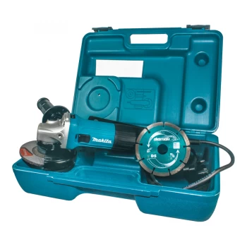 Makita 115mm Angle Grinder In Carry Case With Diamond Blade