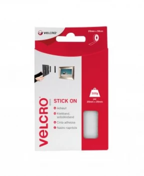VELCRO Brand Stick On Tape White - 2cm x 50cm