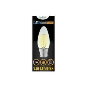 BC Clear LED 2 Filament 240 Lumens Candle 2700K 2 Watt - 4608 - Lyveco